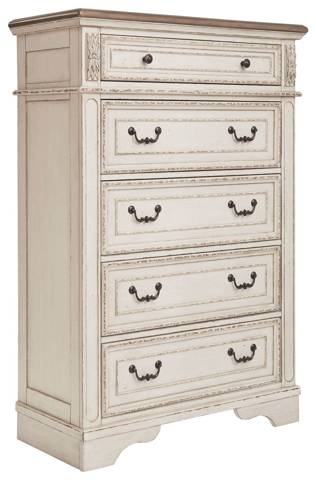Realyn - White / Brown / Beige - Five Drawer Chest - Forward Furniture