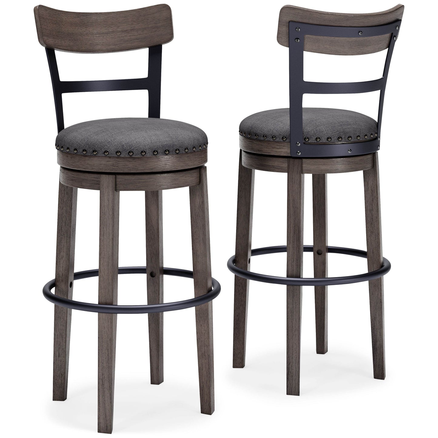 Caitbrook - Gray - Tall UPH Swivel Barstool - Forward Furniture