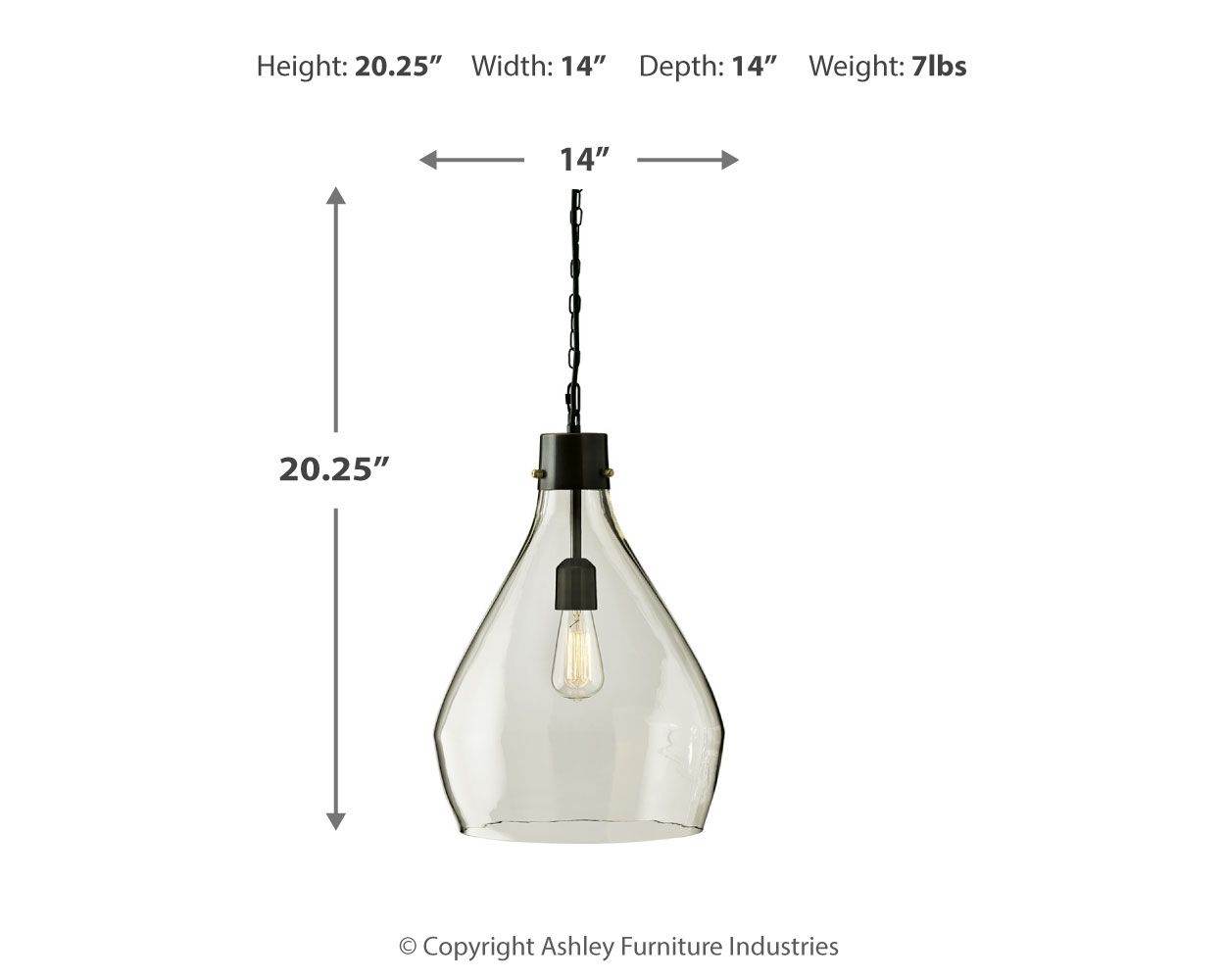 Avalbane - Clear / Gray - Glass Pendant Light - Forward Furniture