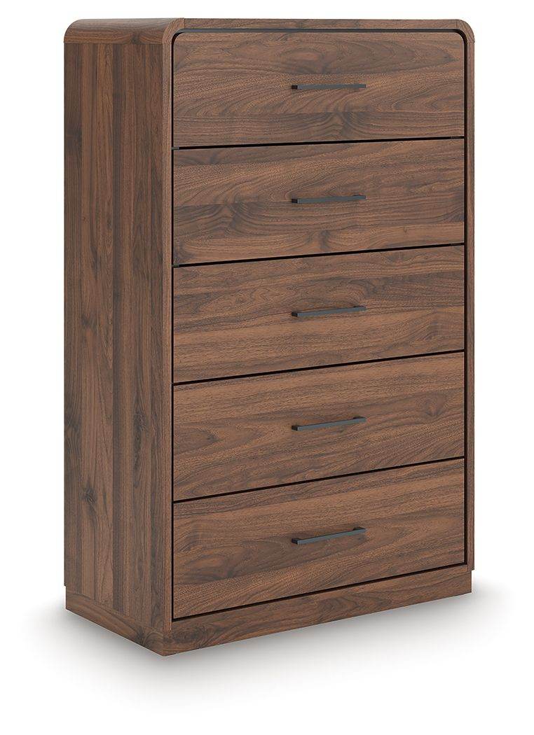 Fortlorn - Walnut Brown - Five Drawer Chest - Forward Furniture