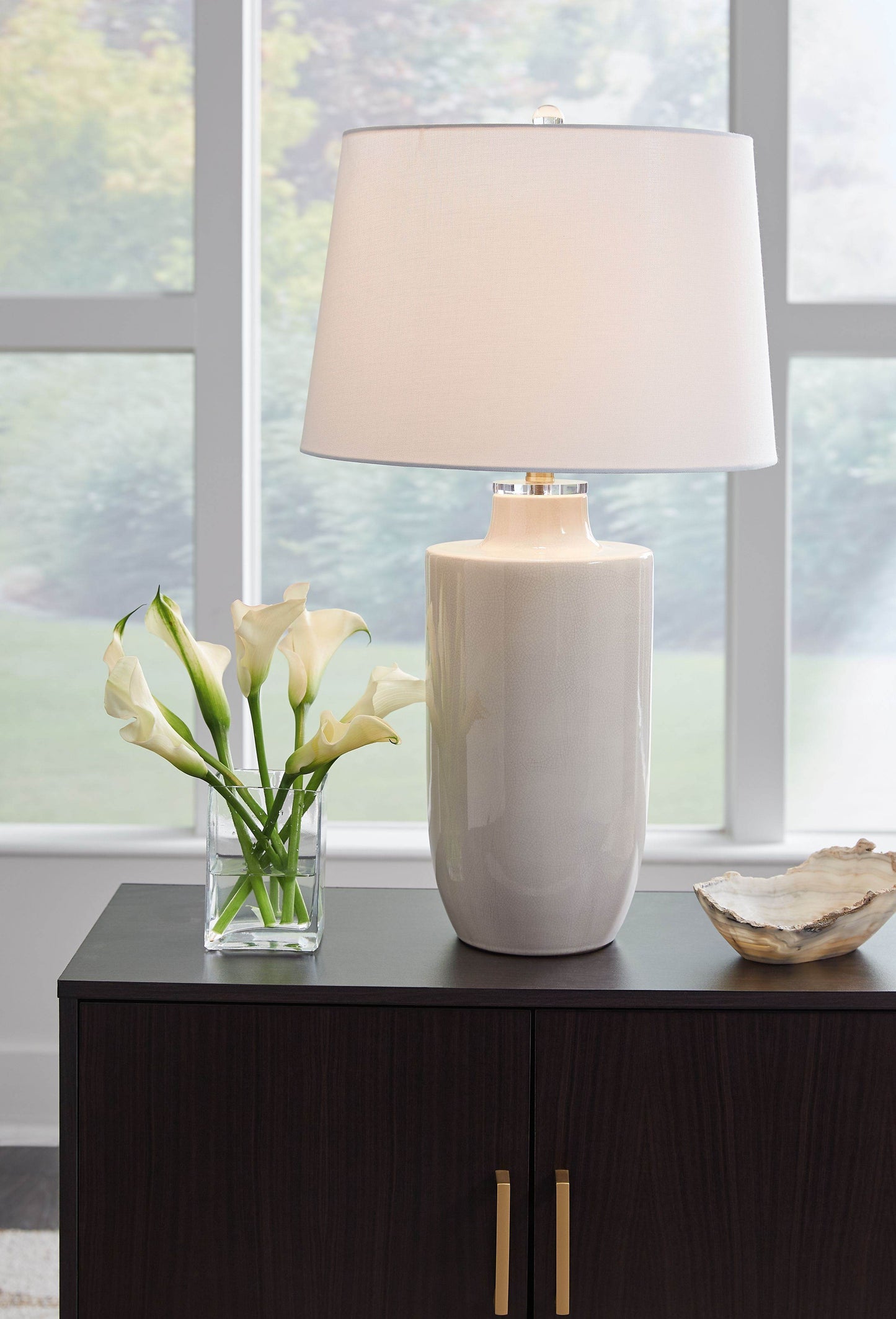 Cylener - Off White - Ceramic Table Lamp - Forward Furniture