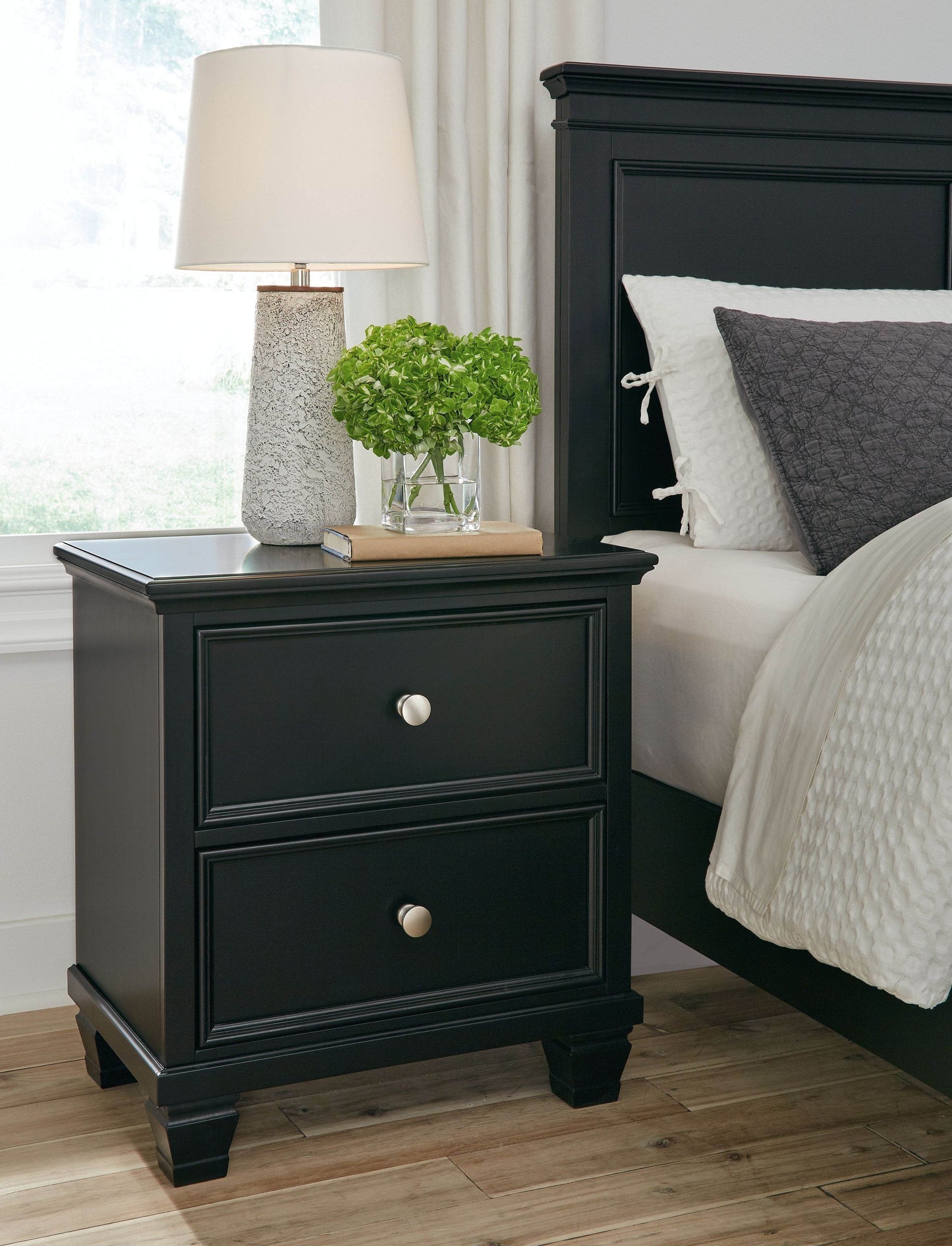 Lanolee - Black - Two Drawer Nightstand - Forward Furniture