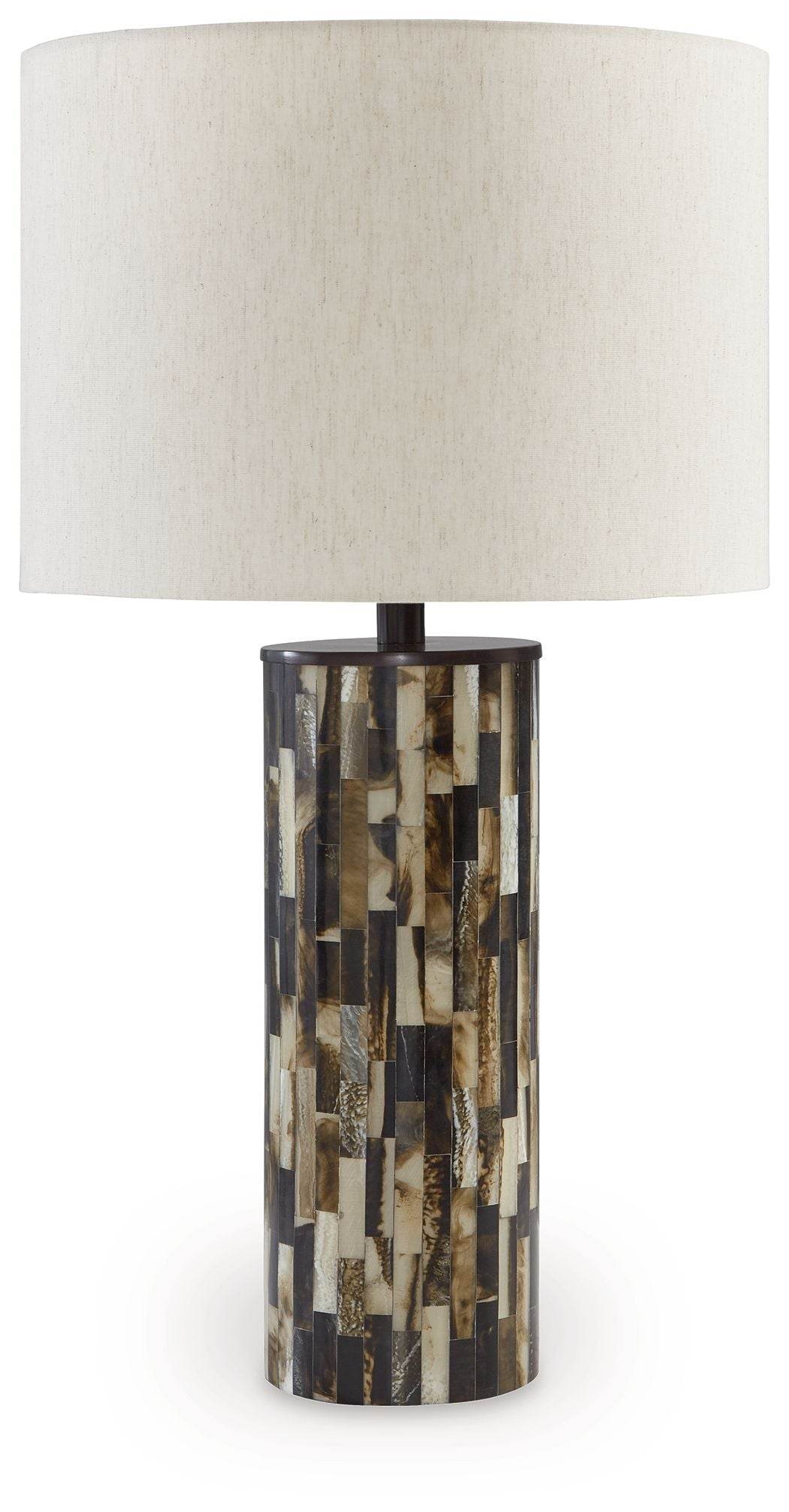 Ellford - Black / Brown / Cream - Poly Table Lamp - Forward Furniture