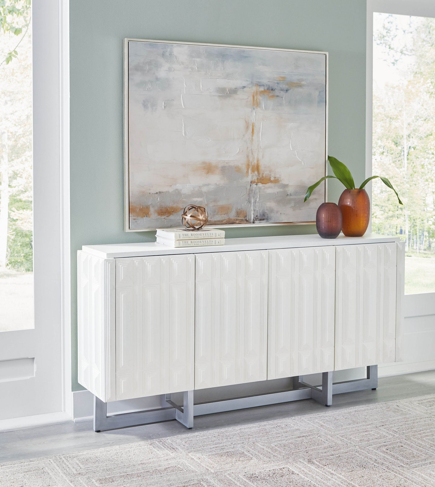 Ornawel - Distressed White - Accent Cabinet - Forward Furniture