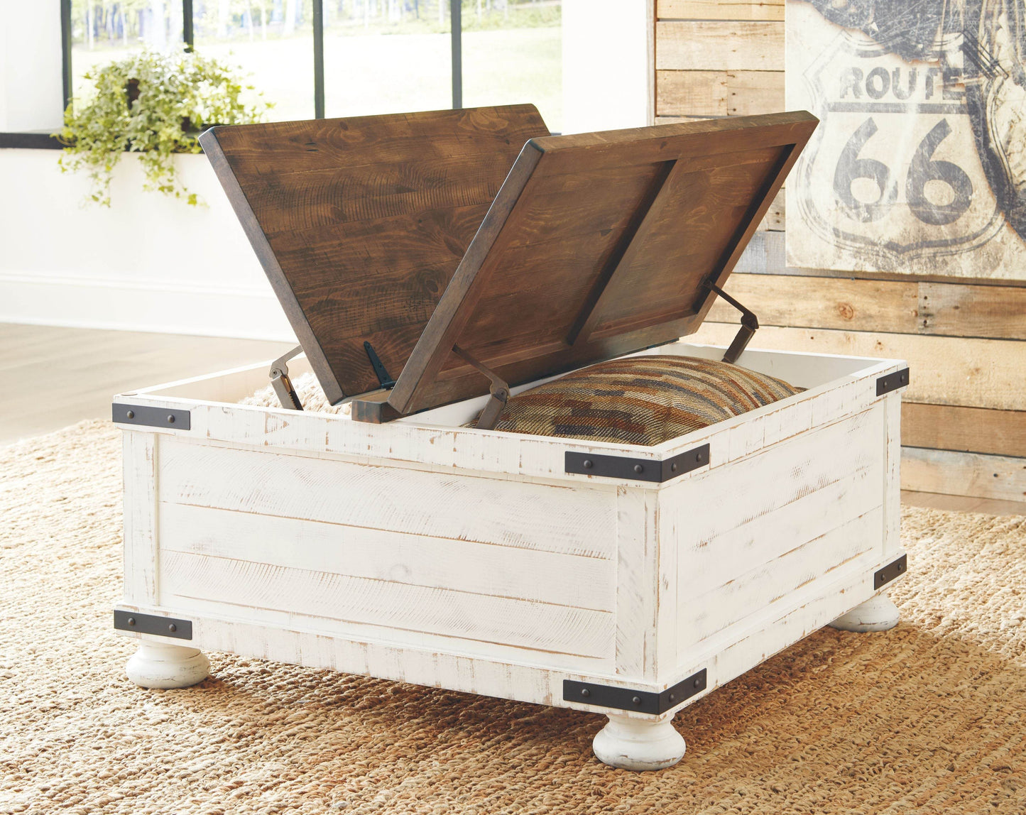 Wystfield - White / Brown - Cocktail Table with Storage - Forward Furniture
