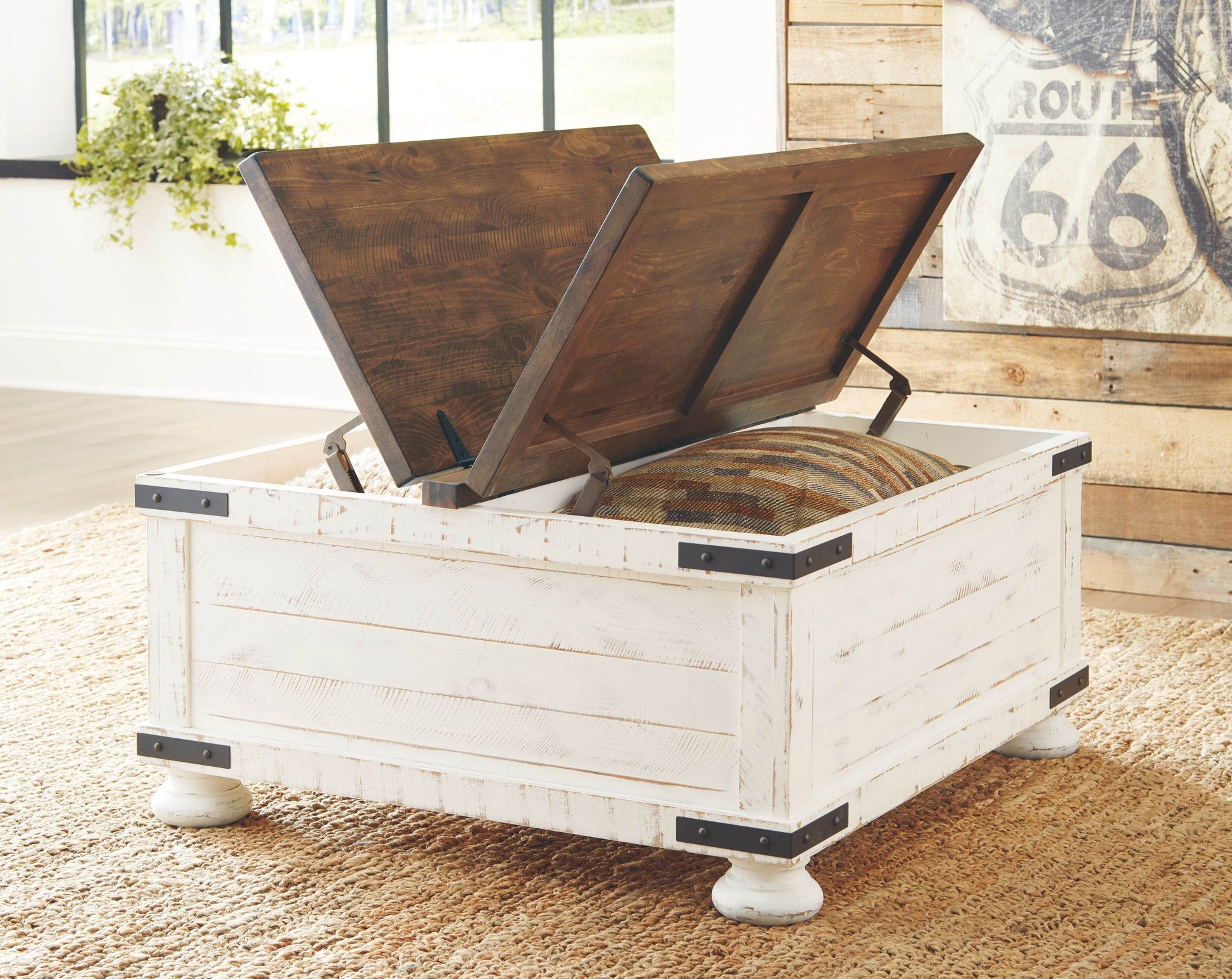 Wystfield - White / Brown - Cocktail Table with Storage - Forward Furniture