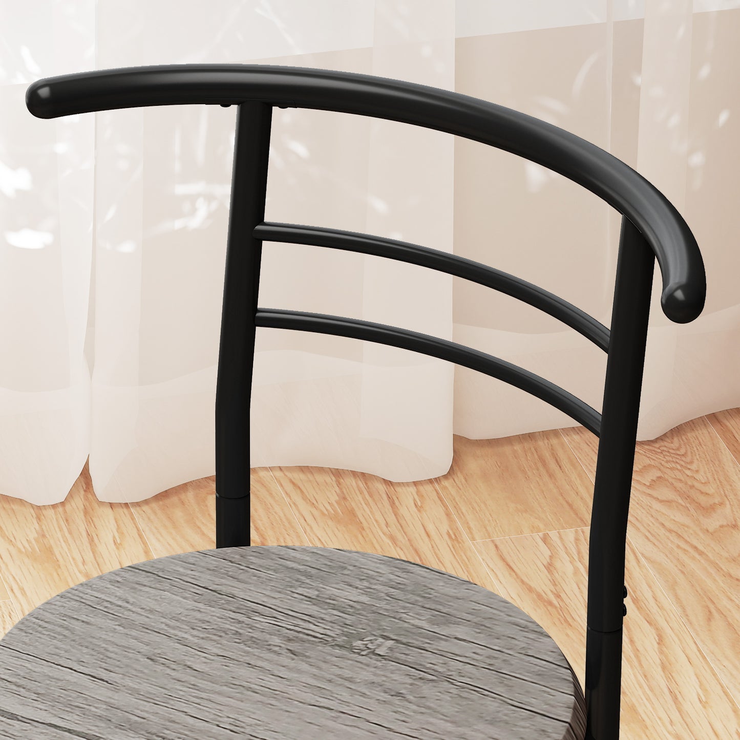 Dining Table Set of 3, 31.5" Kitchen Table and Chairs Set for 2 with Shelf, for Small Space, Dining Room, Living Room