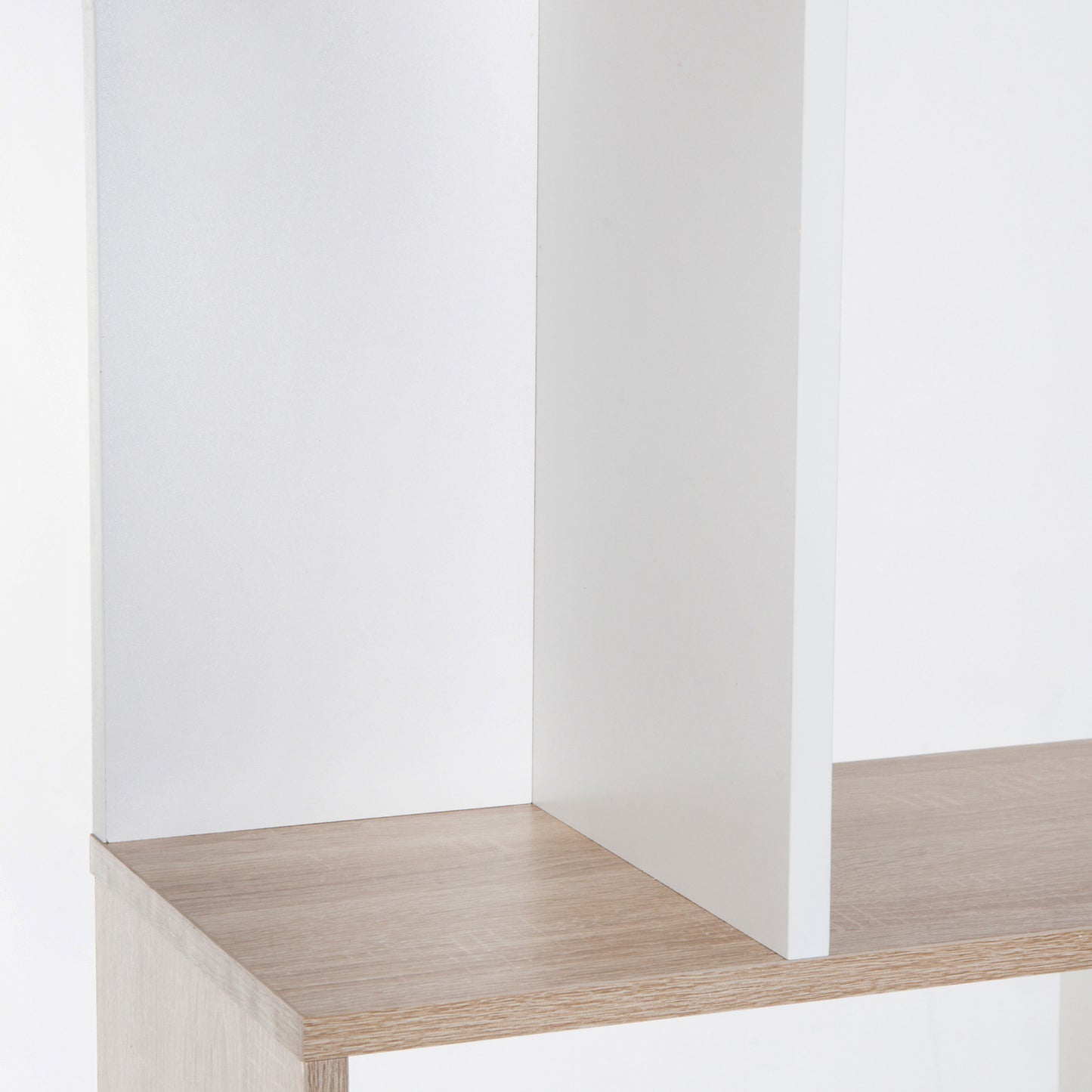 5-Tier Geometric Bookcase Display Shelf Storage Shelf Modern Room Divider Living Room Home Office Furniture, White