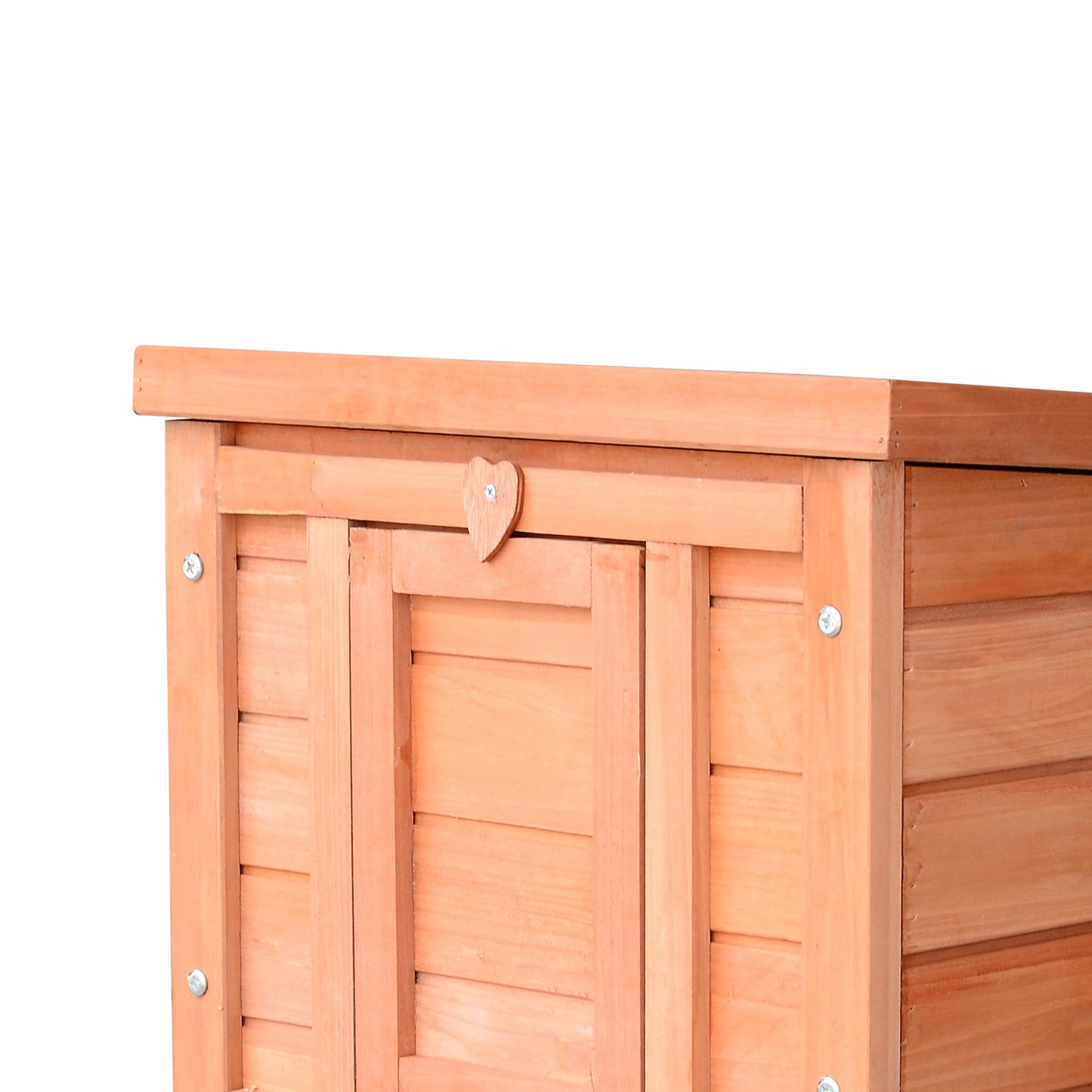 Wooden Rabbit Hutch, Bunny Cage with Waterproof & Openable Asphalt Roof, Outdoor Cat House Guinea Pig Cage Duck Shelter, Indoor Outdoor Use, 20" x 16.5" x 17", Orange