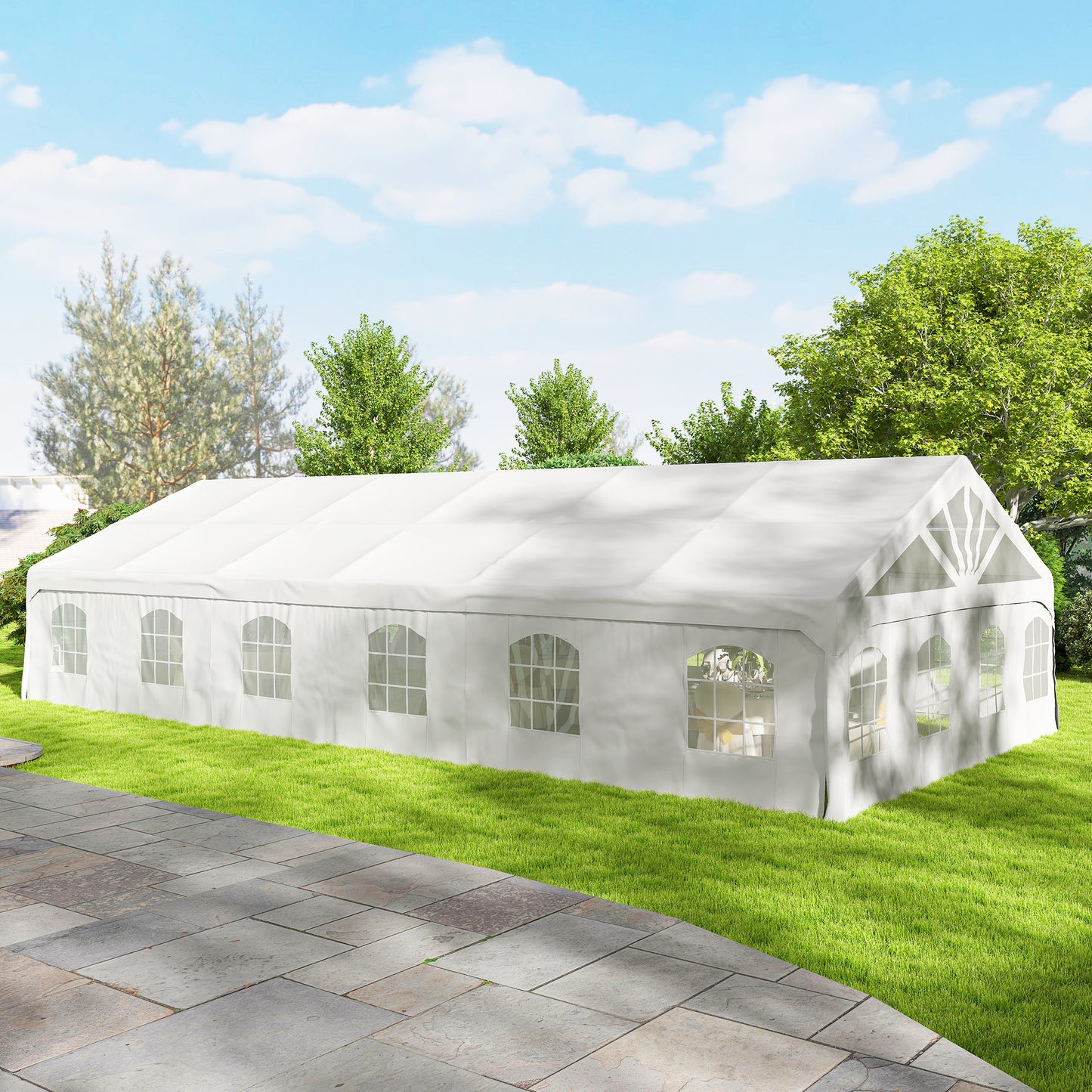 Heavy Duty Party Tent, 20' x 40' Large Sun Shade Canopy Tent for Parties, Wedding, Events, BBQ Grill, White
