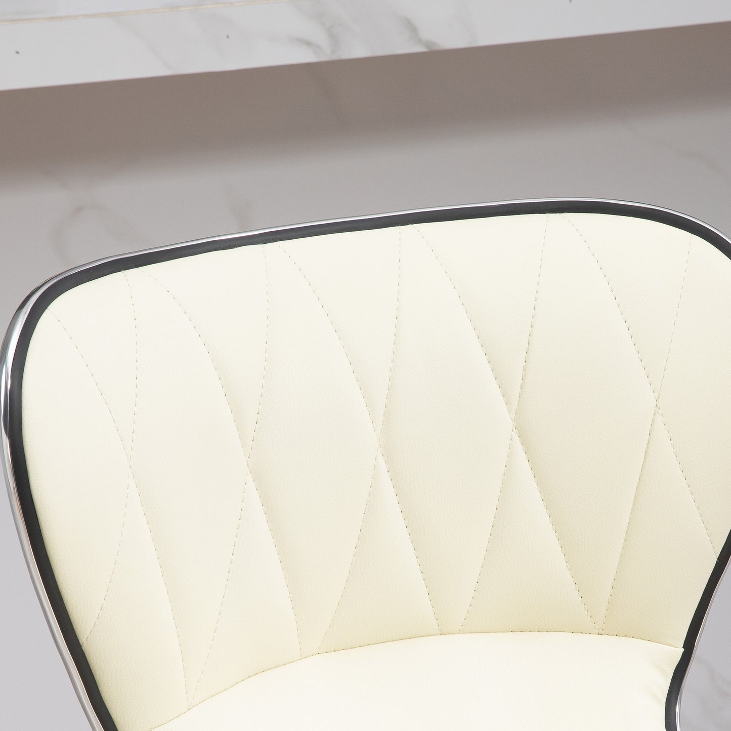 Counter Height Bar Stools Set of 2, Adjustable Height Bar Chairs with Swivel Seat, PU Leather Upholstery