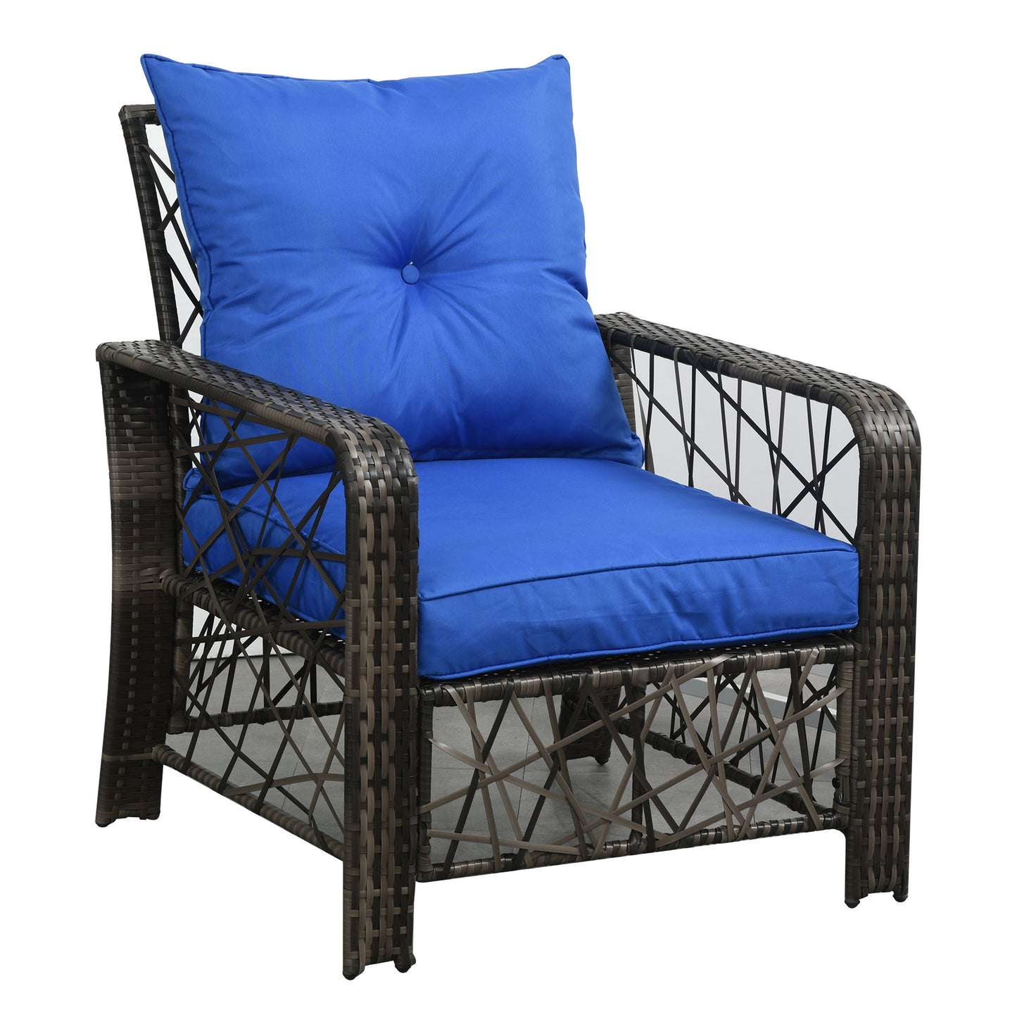 3 Pieces Wicker Patio Furniture Set, Rattan Bistro Set with Storage Coffee Table and Thickened Cushions, Outdoor Conversation Set for Garden, Porch, Balcony, Red