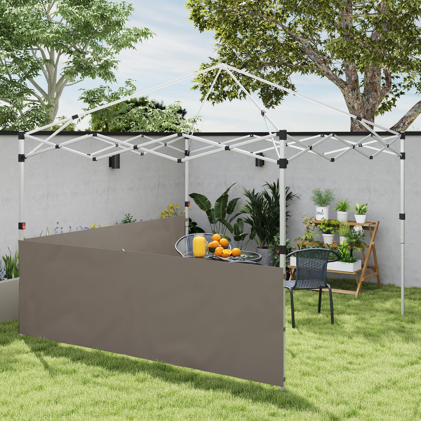 Canopy Sidewalls for 10' x 10' or 10' x 20' Pop up Canopy, 2 PCS Canopy Half Walls Only, Grey