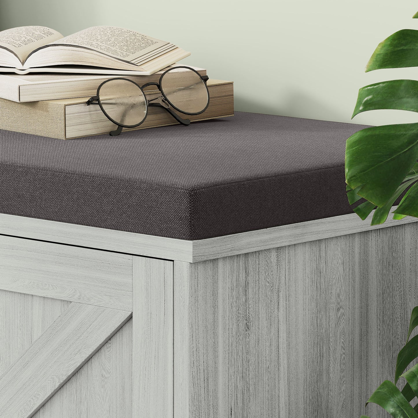 Shoe Storage Bench with Padded Seat, Entryway Bench Holds up to 352 lb, Shoe Organizer, 8 Pairs, Light Grey