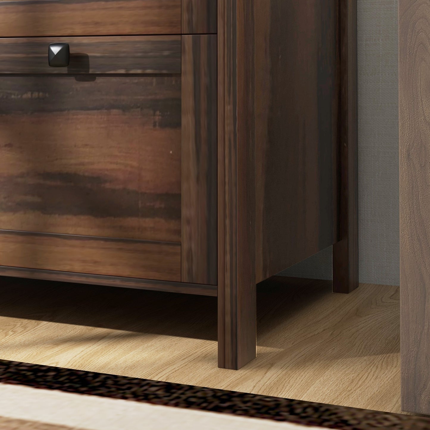 2 Drawer File Cabinet, Lockable Filing Cabinet with Adjustable Hanging Bar for Letter, A4 and Legal Size, Brown
