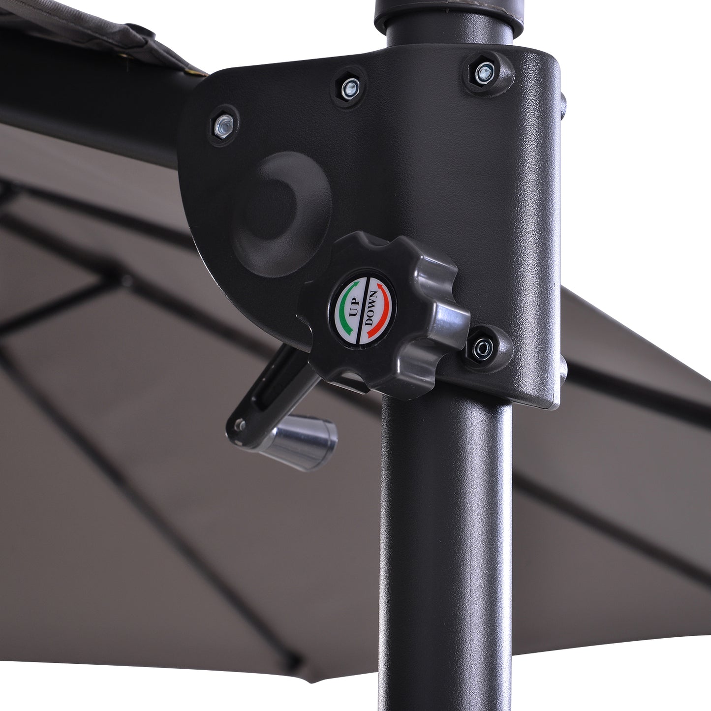 Outdoor Patio Umbrella Offset Cantilever Umbrella with Twin Canopy Sunshade Umbrella with Lift Crank Grey