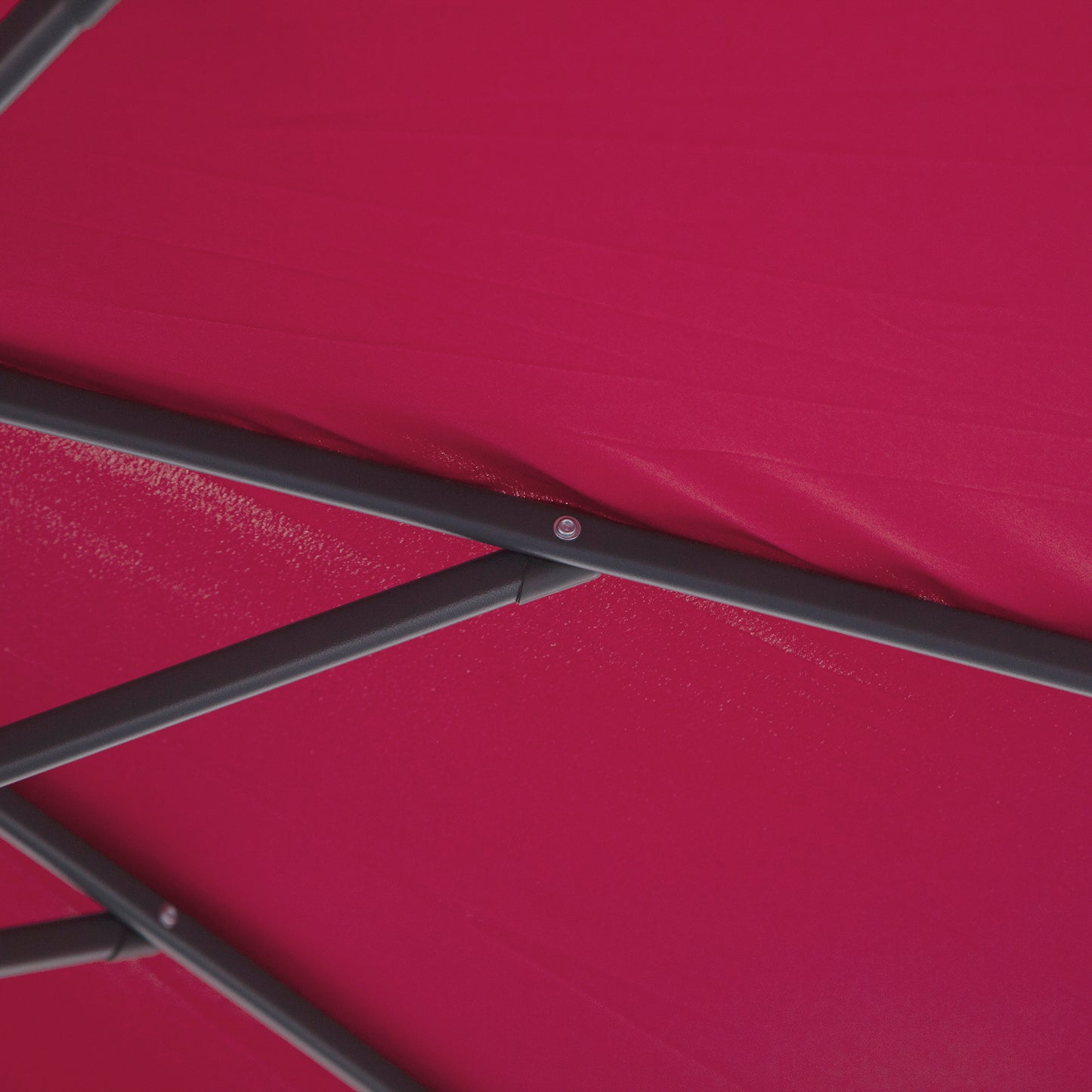 10' Deluxe Patio Umbrella, Outdoor Market Parasol, Banana Hanging Offset Sunshade with Crank, Cross Base, Wine Red