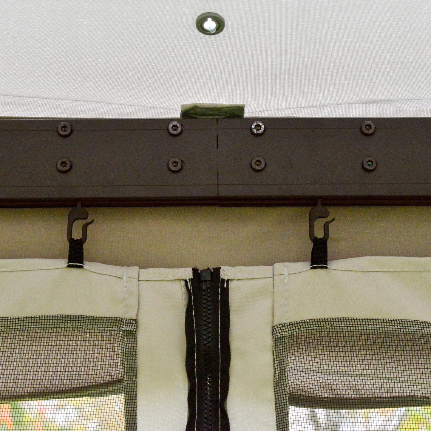 13' x 10' Outdoor Patio Gazebo Canopy with 2-Tier Polyester Roof, Vented Mesh Sidewalls and Strong Aluminum Frame for Backyard and Garden, Grey