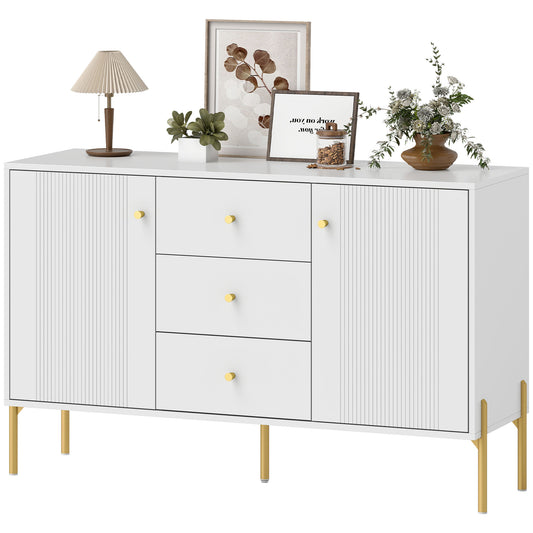 Modern Sideboard with 3 Soft-Close Drawers - White