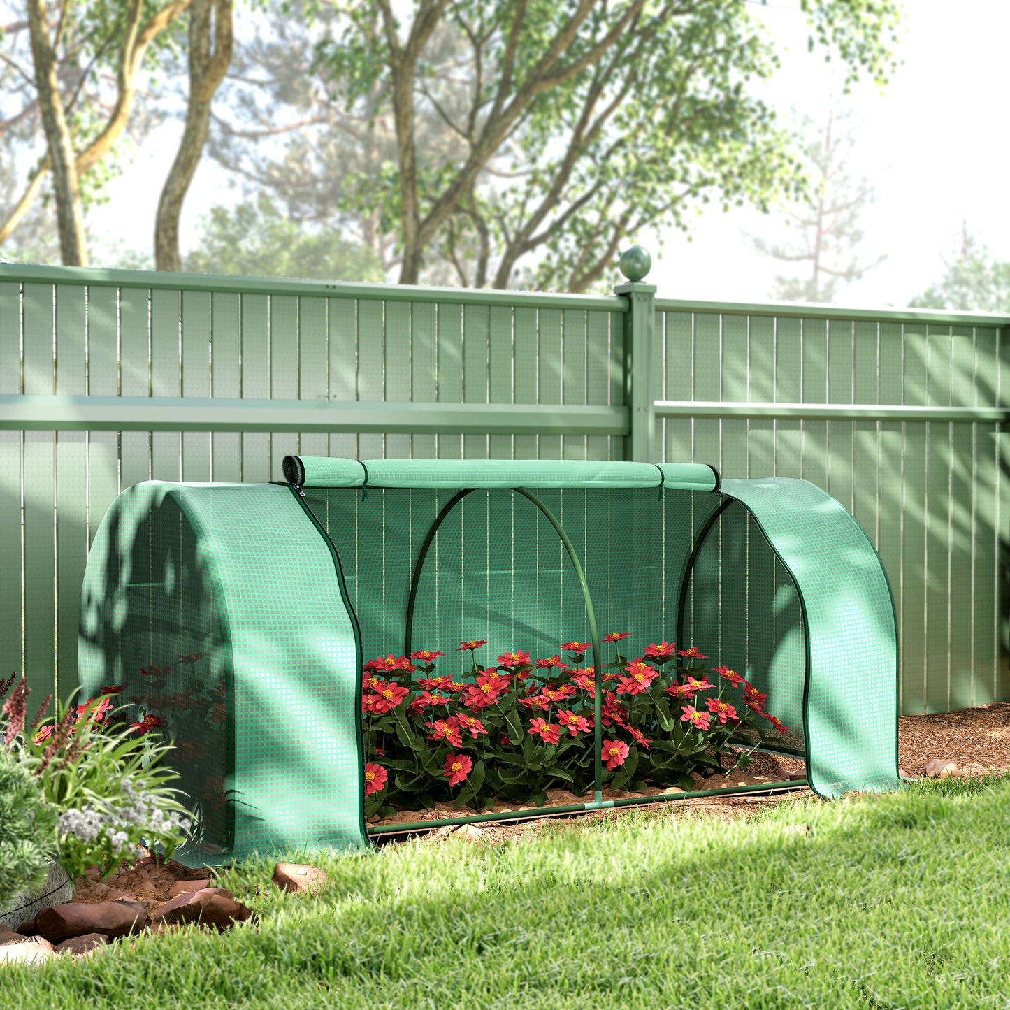 Mini Greenhouse Portable Hot House for Plants with Zippered Doors for Outdoor, Indoor, 79" x 39" x 32", Green
