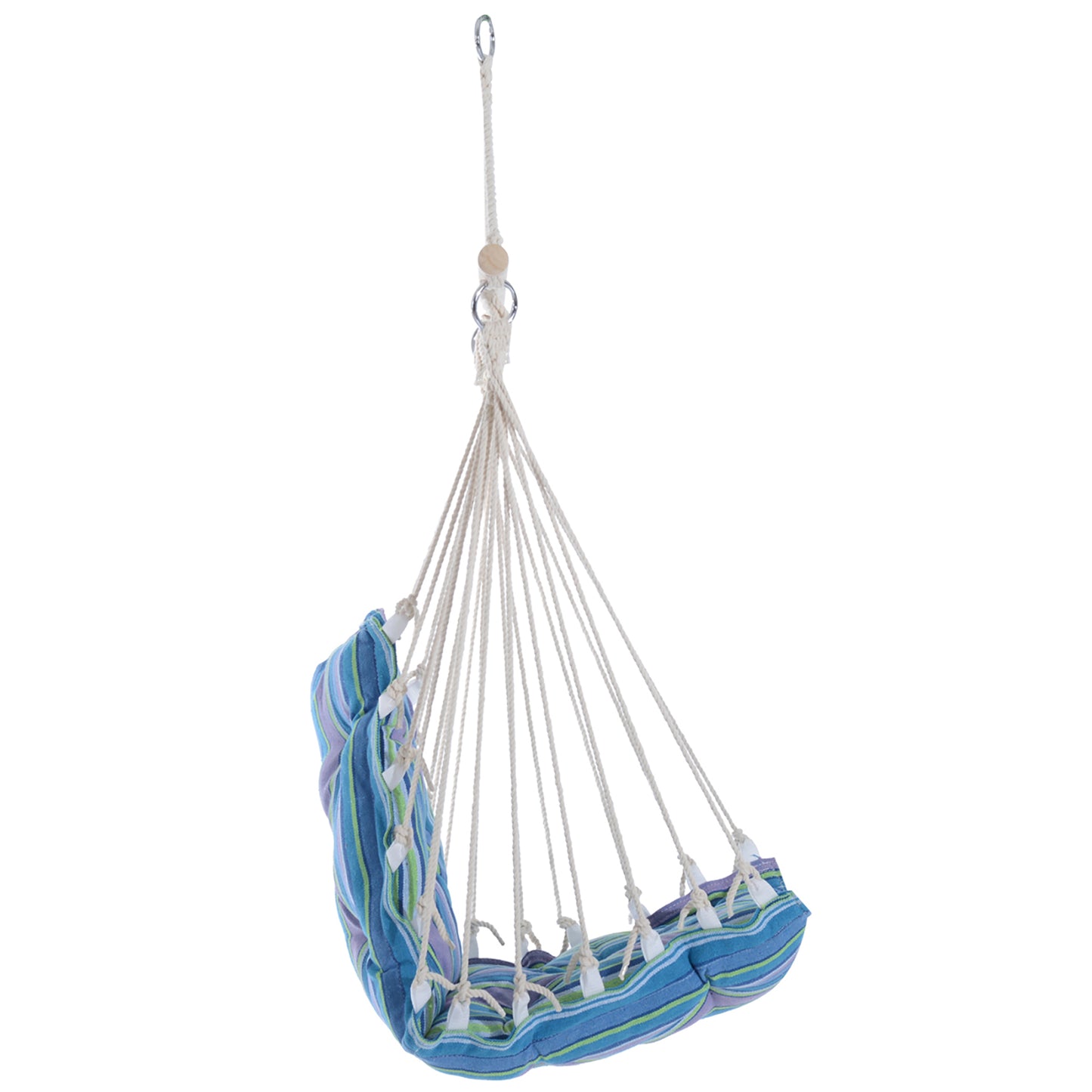 Portable Hanging Woven Hammock Seat Rope Swing Chair Sleeping Bed for Outdoor Garden Yard Camping Blue
