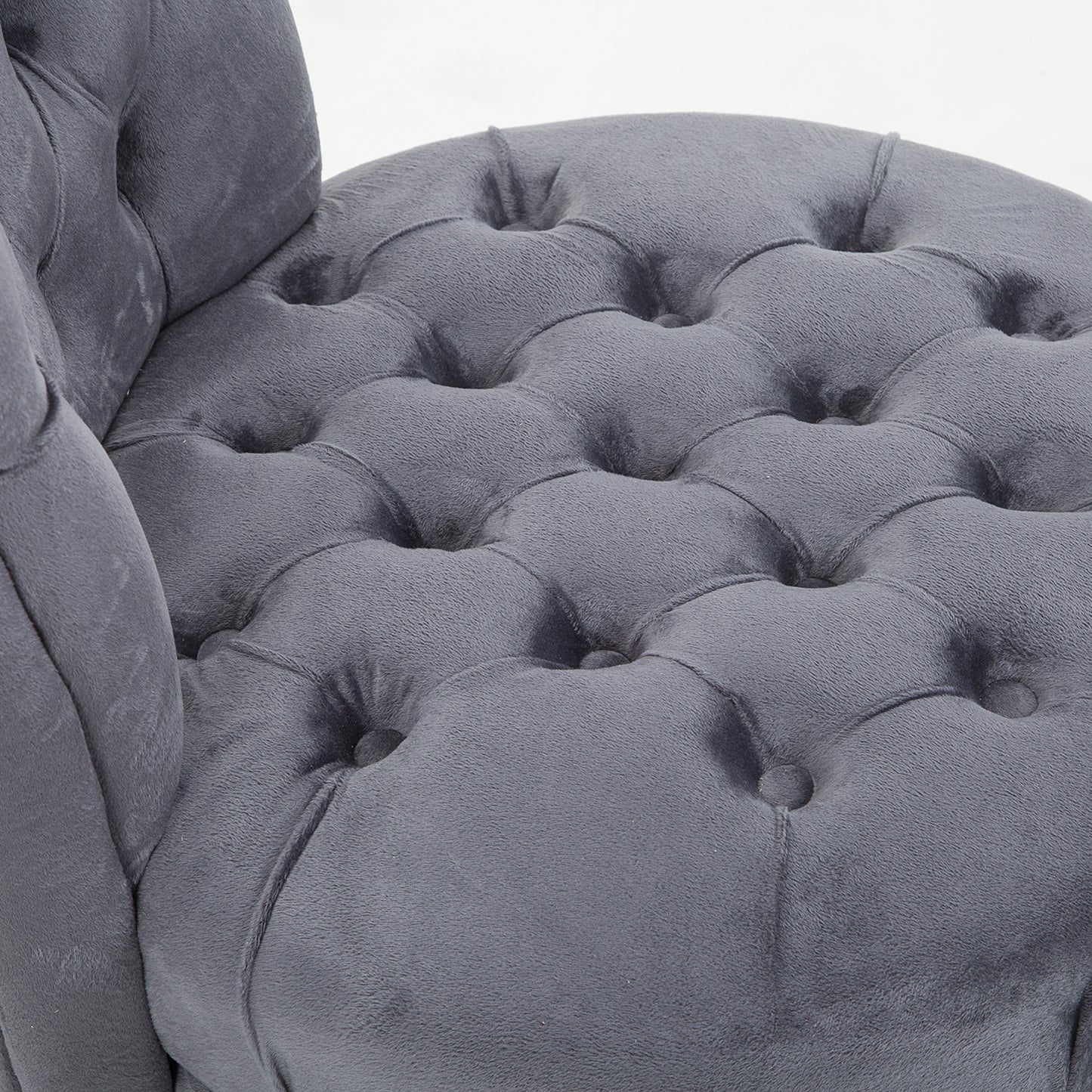 45" Tufted High Back Velvet Accent Chair Living Room Soft Padded Couch Lounge Ash Grey