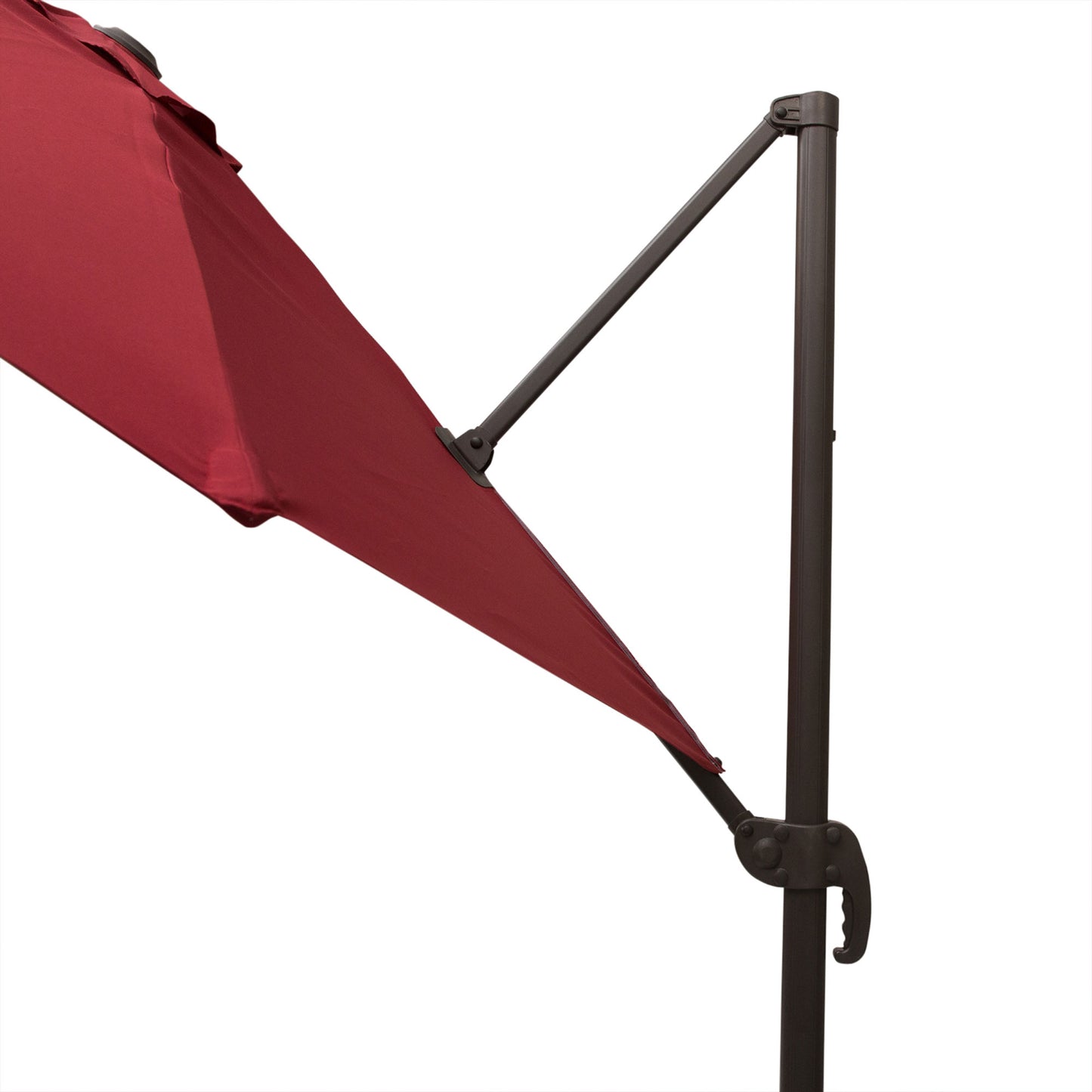 10ft Cantilever Patio Umbrella with 360° Rotation, Crank & Cross Base for Garden Deck Pool Backyard, Wine Red