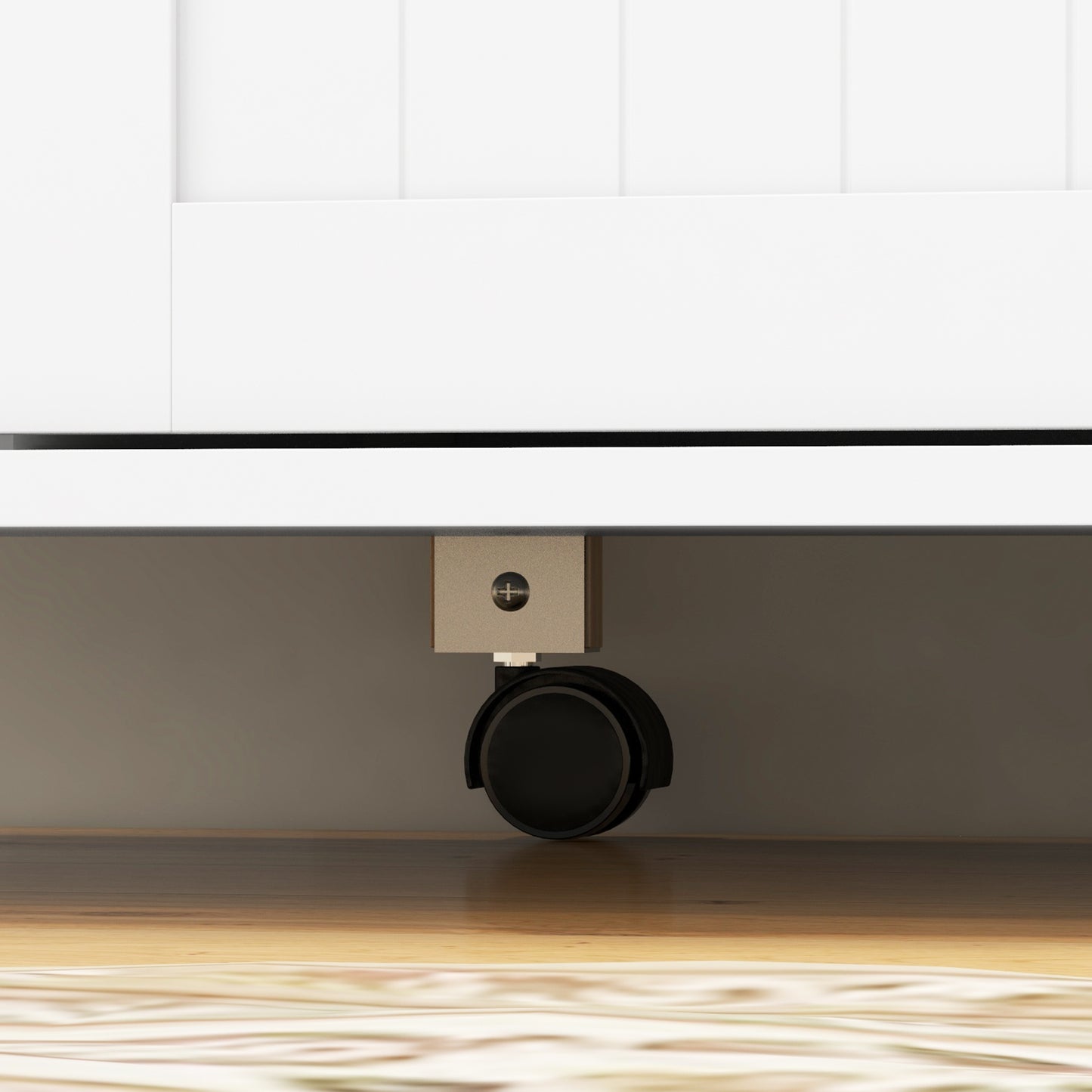 Rolling Kitchen Cart on Wheels with Drop Leaf, Kitchen Island with 3 Drawers, Solid Wood Top and Towel Rack, White