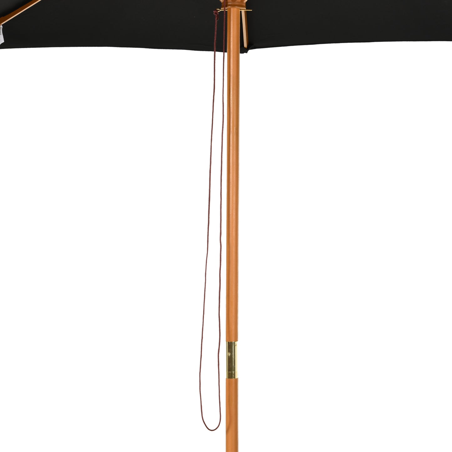 10' x 8' Wooden Patio Umbrella, Garden Parasol, Outdoor Sunshade Canopy with Bamboo Rib for Outdoor, Black