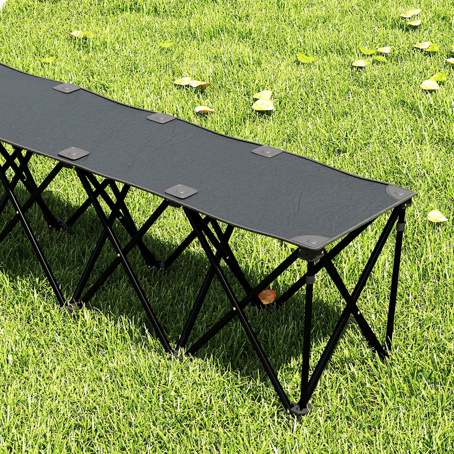 Portable 4-Seater Folding Camping Chair, Team Bench Chair with Carry Bag for Soccer Football Team, No Assembly