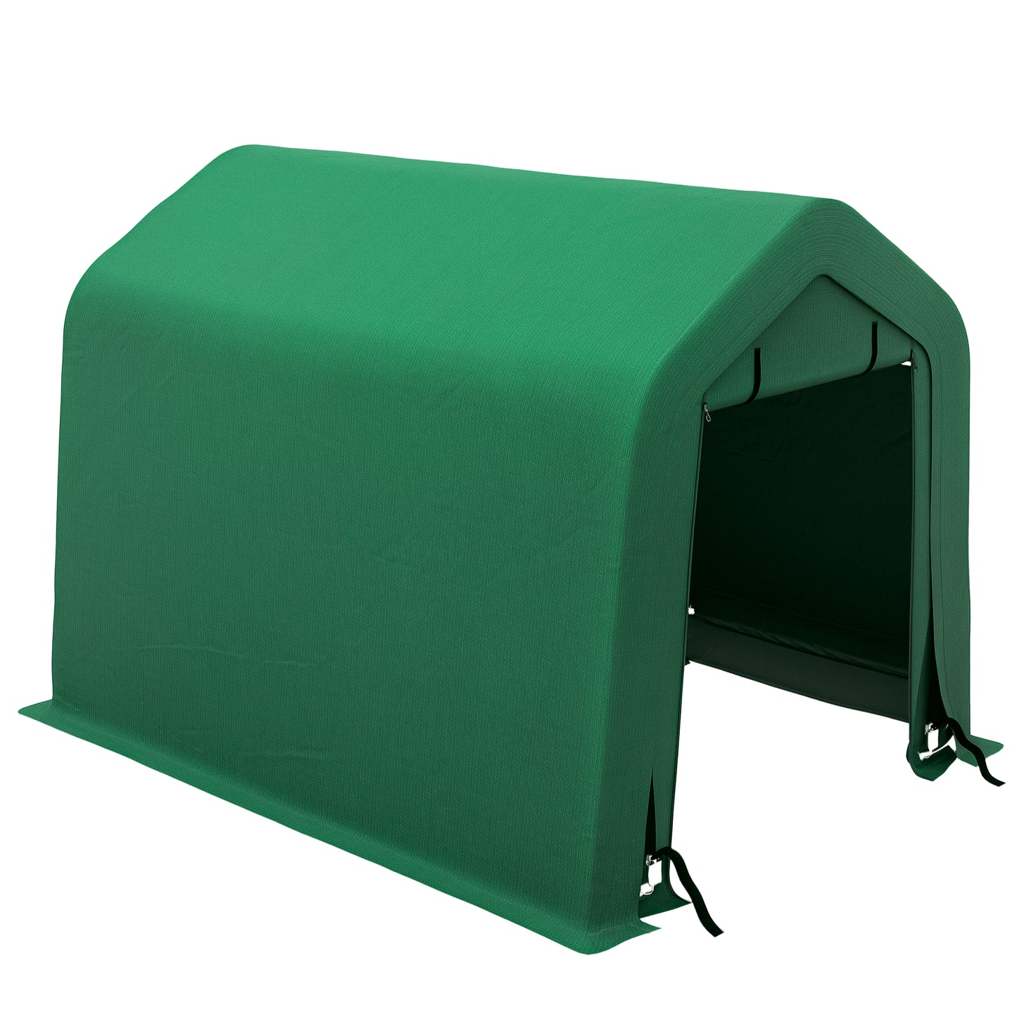 8' x 6' Carport with Sidewalls and Roll-up Door, Outdoor Storage Shelter for Motorcycle and Car, Green