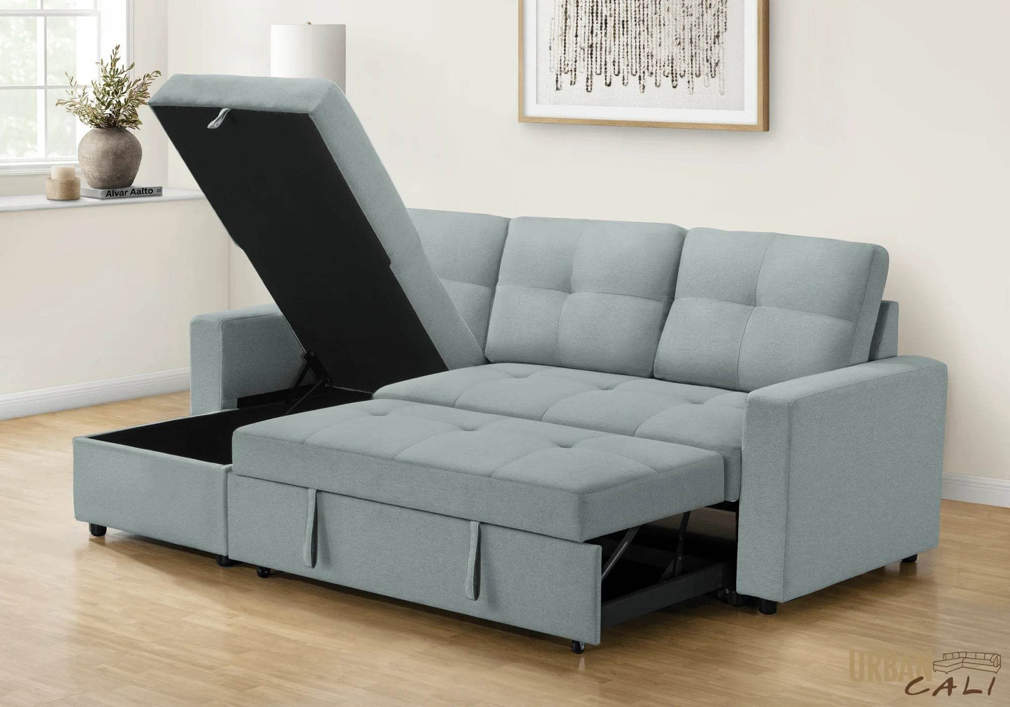 Venice Sleeper Sectional Sofa Bed with Reversible Storage Chaise - Forward Furniture