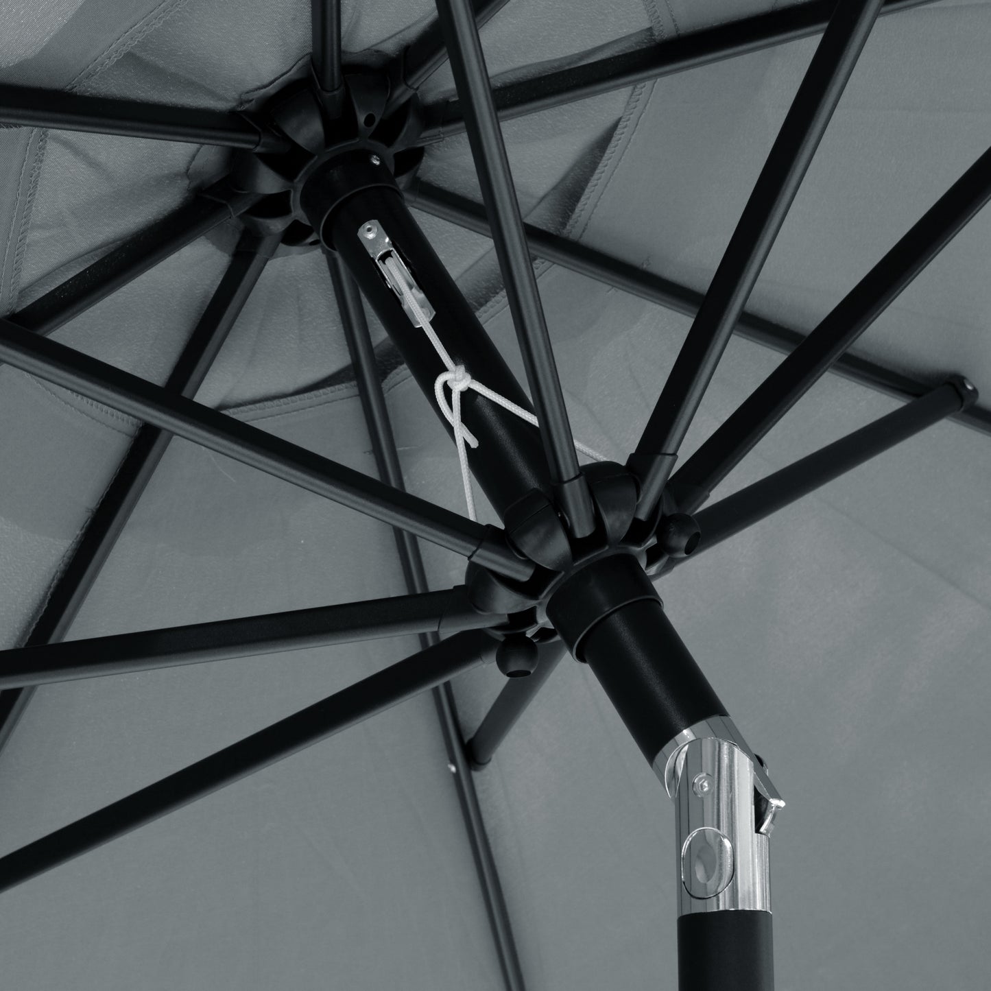 8.5 ft Outdoor Market Table Umbrella, Round Patio Umbrella with Tilt and Crank for Garden, Backyard, Deck, Dark Grey