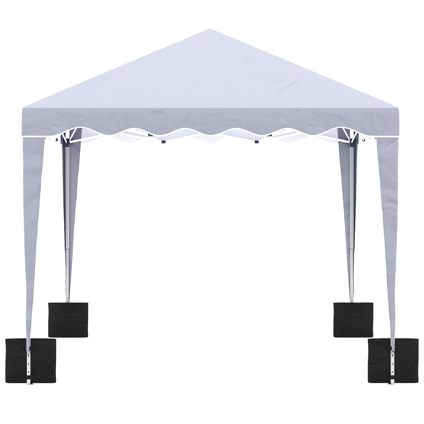 10' x 10' Pop Up Canopy Tent with Sand Bags, Instant Shelter with Adjustable Height and Carry Bag, Garden Outdoor Party Tent, White