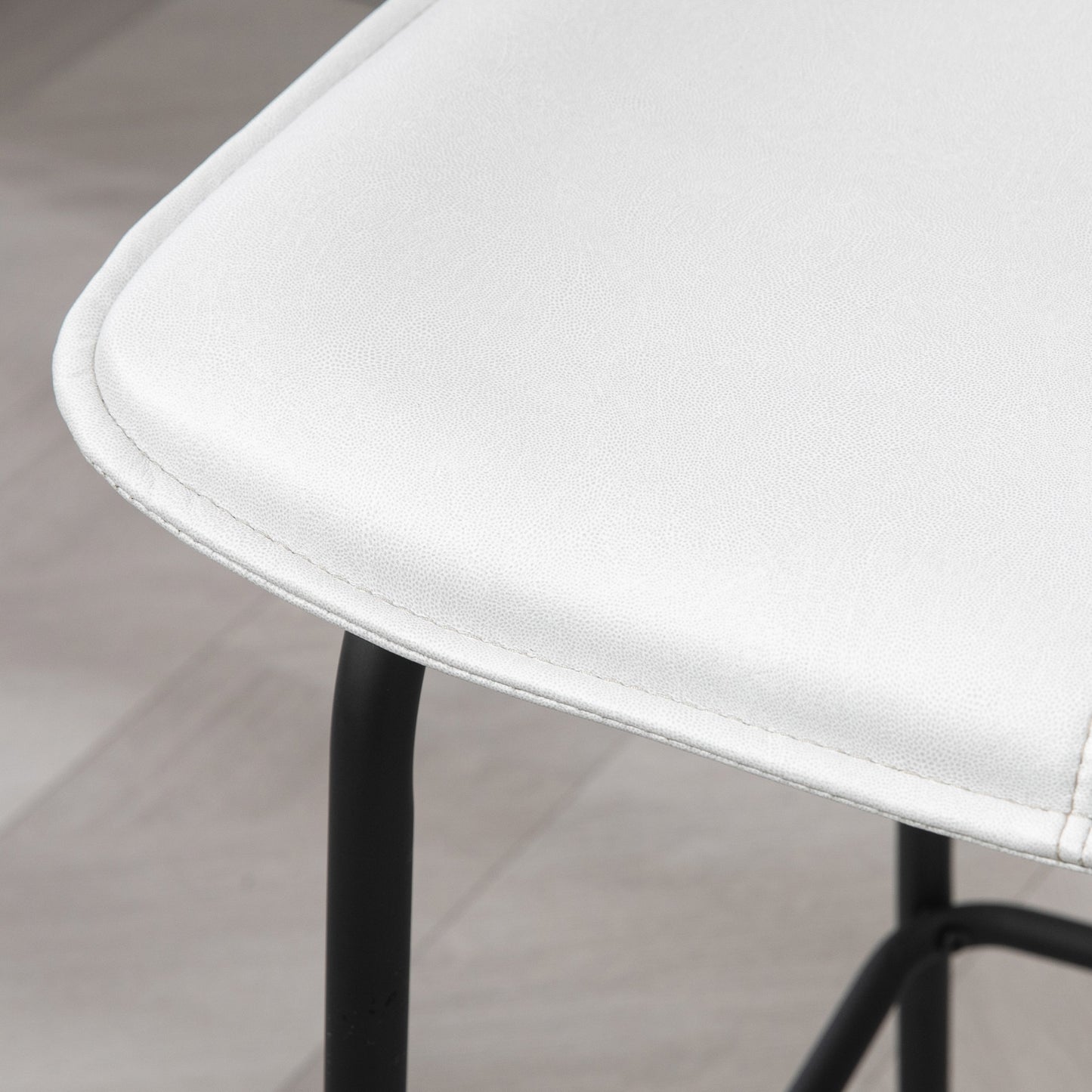 Bar Stools Set of 2, Upholstered Counter Height Bar Chairs, Kitchen Stools with Steel Legs