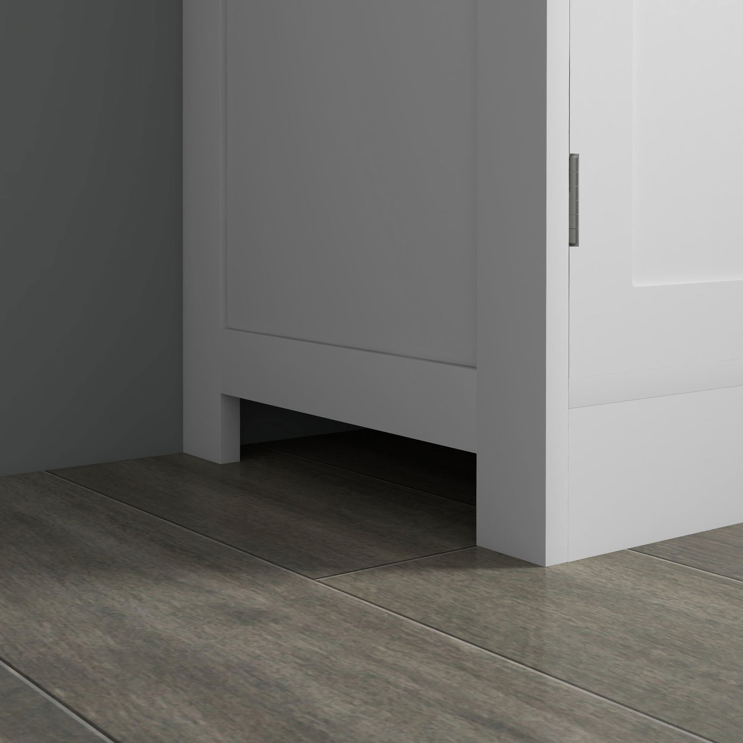 Modern Sideboard Cabinet, Freestanding Sideboards and Buffets with Glass Doors, 4-tier Shelving and Adjustable Shelves