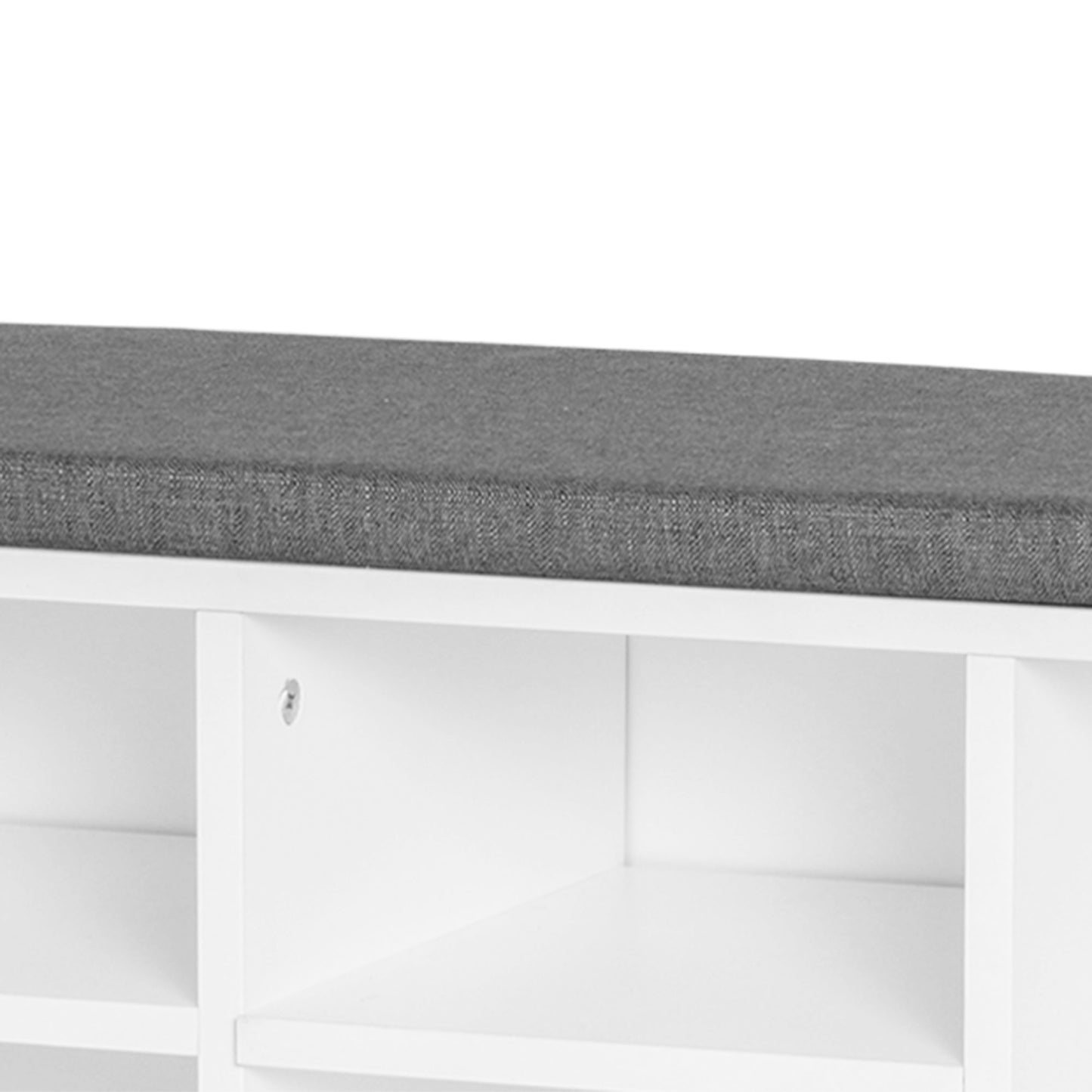 Shoe Bench with Storage, Upholstered Entryway Bench with Adjustable Shelves, Cushion for Living Room, Hallway, White