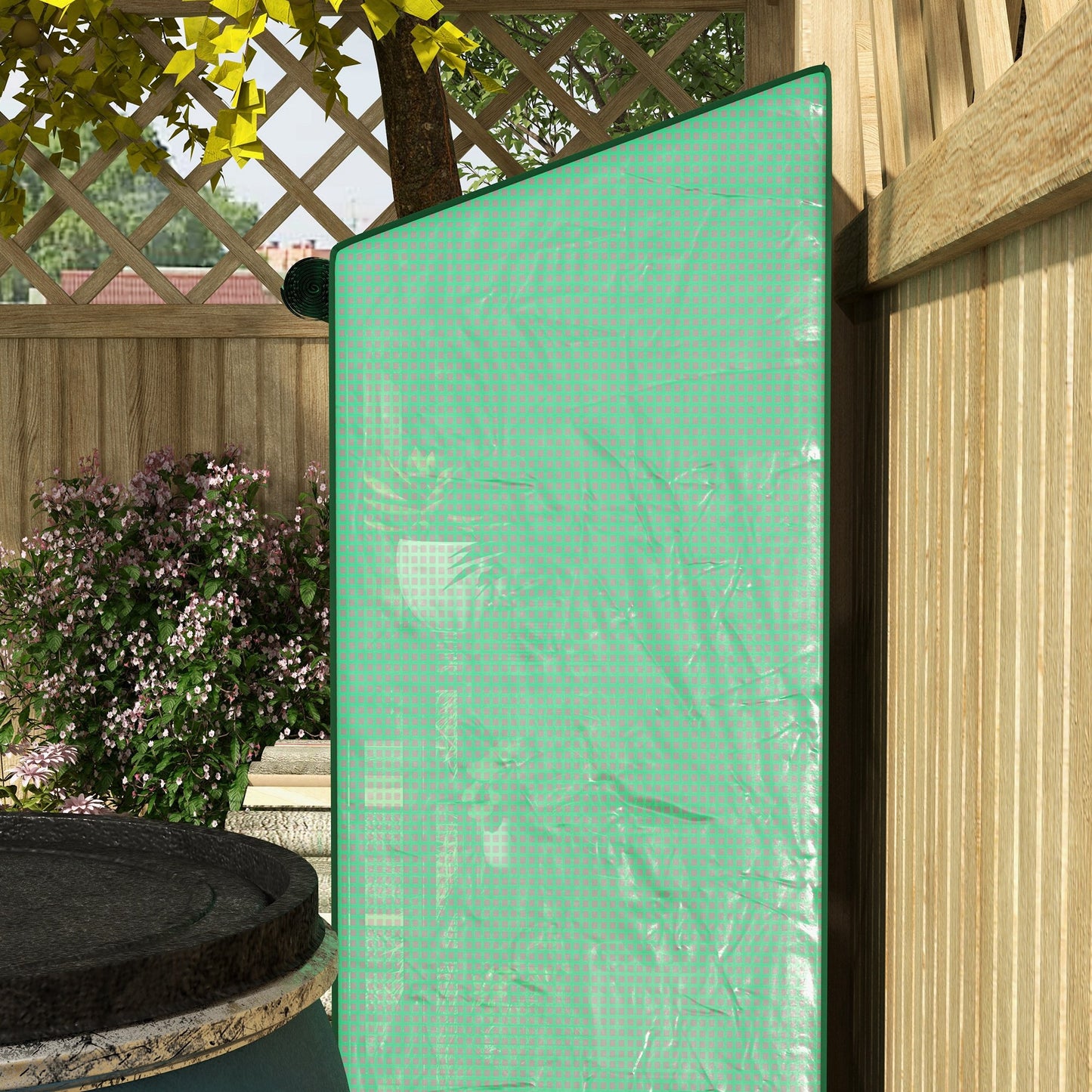Portable Mini Greenhouse Green House with 3 Tier Shelves, Reinforced PE Cover, Roll-up Doors, 56.3" x 18.1" x 59.4"