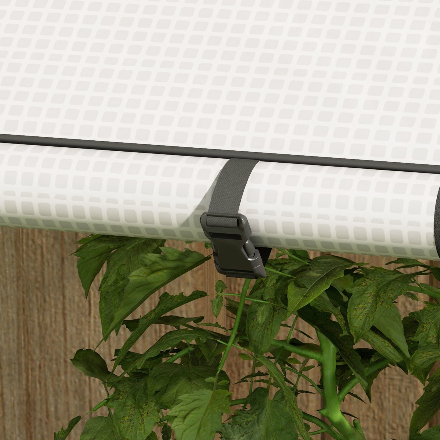 Mini Greenhouse with 4 Wire Shelves, Portable Tomato Greenhouse with Roll Up Door, 39.4" x 31.5" x 59.1", White