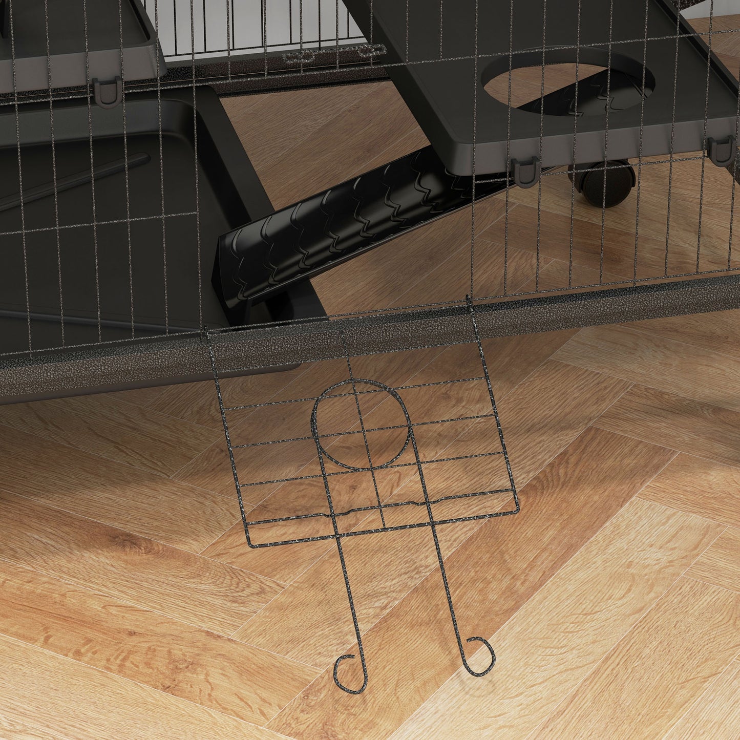 5-Tier Rolling Small Animal Cage, Deluxe Guinea Pig Cage, Ferret Cage for Mink Chinchilla Kitten Rabbit, Grey