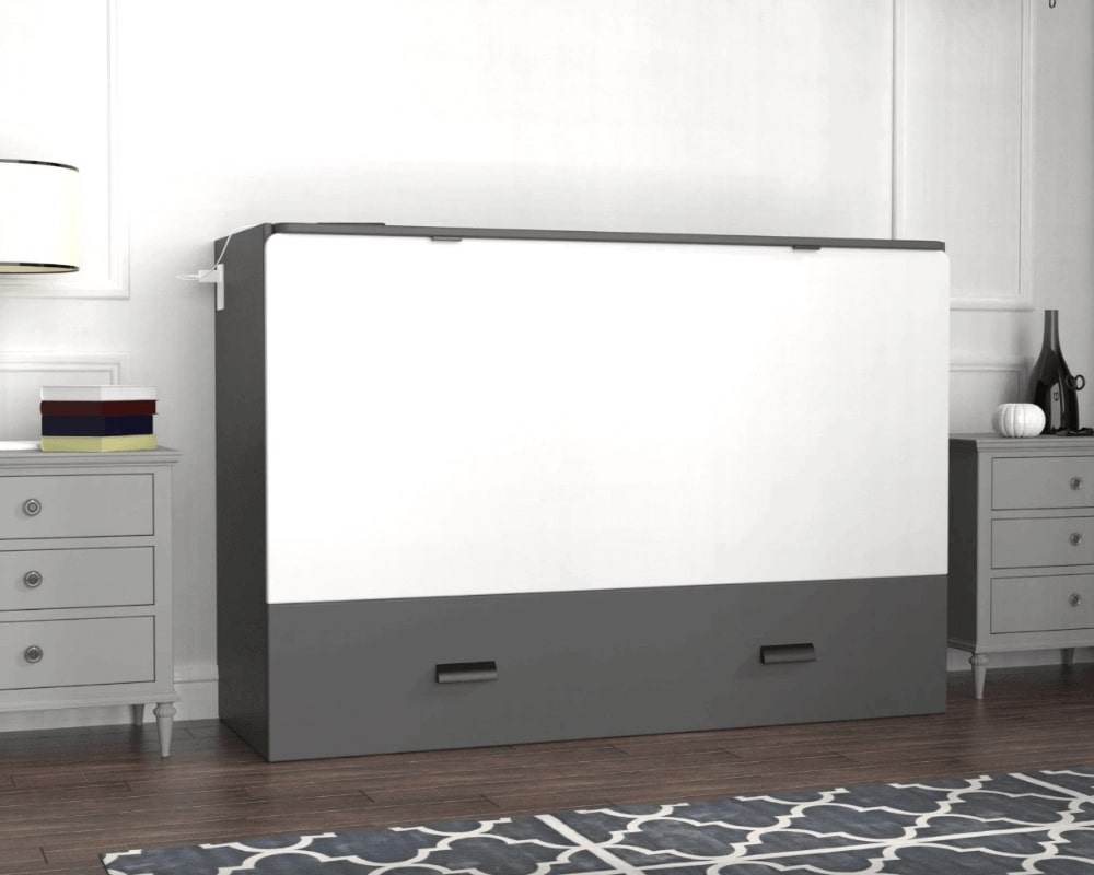 Hyde Grey Murphy Cabinet Bed with Memory Foam Mattress - Forward Furniture