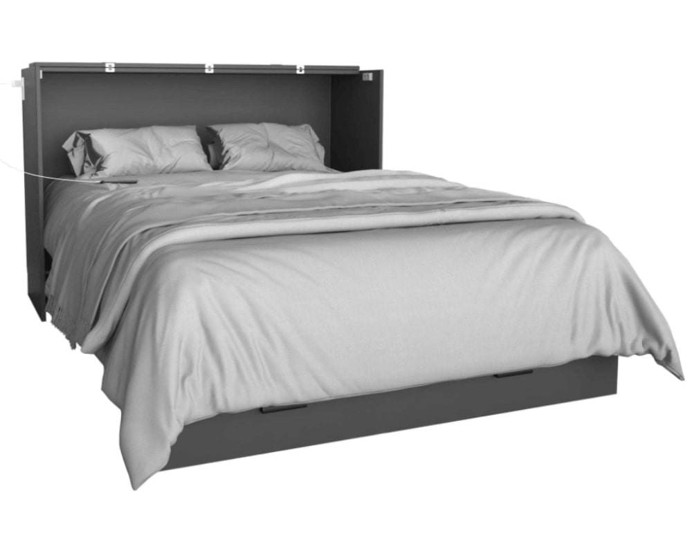 Hyde Grey Murphy Cabinet Bed with Memory Foam Mattress - Forward Furniture