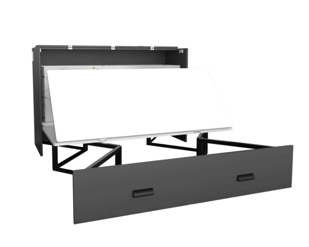 Hyde Grey Murphy Cabinet Bed with Memory Foam Mattress - Forward Furniture