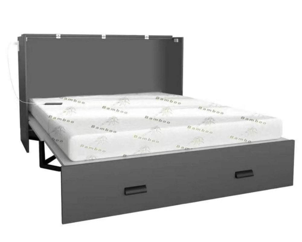 Hyde Grey Murphy Cabinet Bed with Memory Foam Mattress - Forward Furniture
