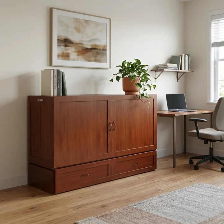 Olivia closed cabinet in a home office