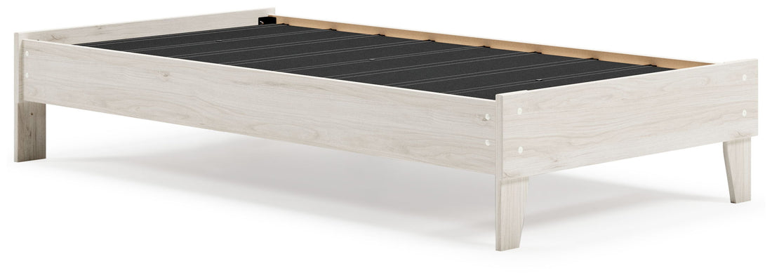 Socalle platform bed with a slatted base that needs no box spring