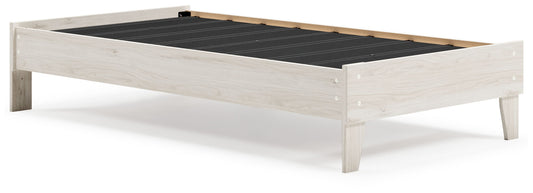 Socalle platform bed with a slatted base that needs no box spring