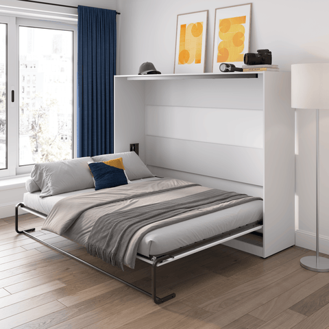 Claremont horizontal queen Murphy wall bed, a side folding wall bed that suits a low basement ceiling