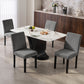 Modern Dining Chairs Set of 4, Kitchen Chairs with Rubberwood Legs and Padded Seat, Dark Grey