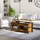 Lift Top Coffee Table with Hidden Storage - Brown